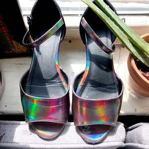 F21 Holographic sandals